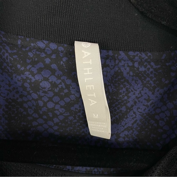 Athleta Navy Blue snakeskin reptile animal print full zip jacket athletic - Picture 3 of 3